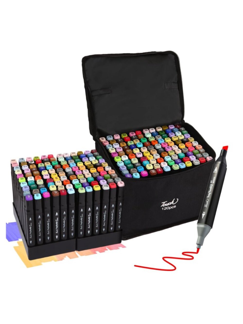 TOUCH 120 Colors Dual Tips Alcohol Marker Set - NEW